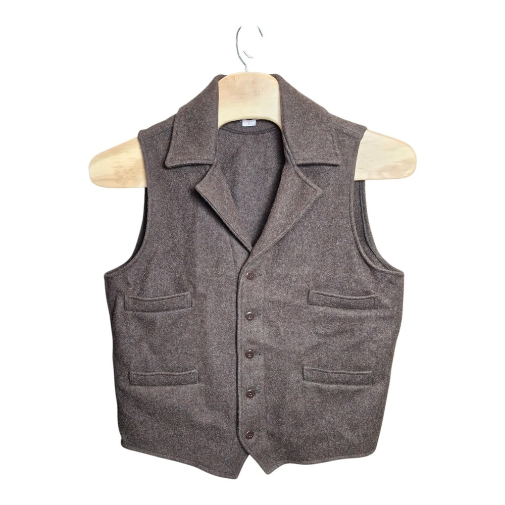Filson Men's XL Mackinaw Wool Western Vest Style 24 Brown Made in USA - Picture 2 of 7